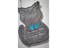 Stickdatei ITH - Türschild Katzenrahmen Trauer